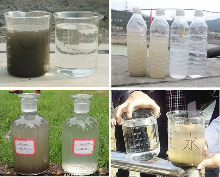 食品廠污水專用聚丙烯酰胺絮凝劑處理案例展示對(duì)比效果圖片